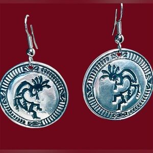 Silver Tribal Design Earrings